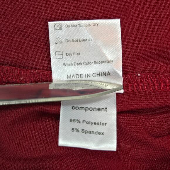 Gaharu Women's Whimsy Polyester Burgandy V-Neck 3/4 Sleeve Flowy Top XL - Picture 14 of 14